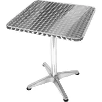 Supfine Table de jardin Table de bistrot stable en aluminium réglable en hauteur 70-110cm