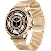 Mc star Smartwatch femme avec fonction téléphone écran tactile 1.28", montre fitness avec mesure de la pression sanguine fréquence cardiaque montre sport IP68 étanche pour Android