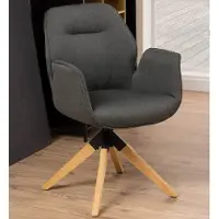 Zesso Smuk Chaise de salle à manger pivotante Yrene Gris foncé - Bois