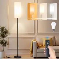 Lapalife Lampadaire LED moderne 3 températures de couleur Intensité réglable avec télécommande et interrupteur au pied Lampe de lecture pour salon, chambre à coucher, bureau