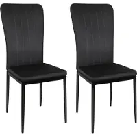 Supfine lot de 2 chaises de salle à manger avec revêtement en velours Chaise de cuisine Chaise de salon 120 kg maxi Noir