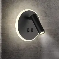 Rosikey applique murale LED d'intérieur 10W Spot mural à LED avec interrupteur pour chambre à coucher table de nuit salon bureau, noir, couleur de lumière : blanc chaud