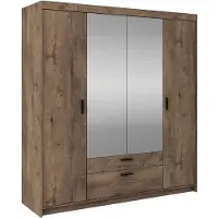 AX Living Armoire avec miroir Storicos chene Lefkas 4P 176,3 cm