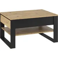 MINIO go for it , Table basse, "QUANT 9", 100cm, Chêne Artisan /Couleur noire