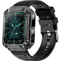Douself T93 Smartwatch à écran IPS de 1,96 pouce + oreillette Bluetooth, BT 5.0 | IP67 étanche | 4 Go | mode sport | suivi de santé, compatible avec Android 9.0 et IOS 5.0, noir