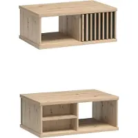 MINIO go for it , Tables basses "CALI 8", Lamelles, Chêne Artisan / Couleur noire