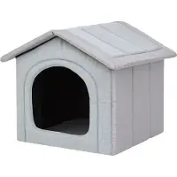 Stanislaw Jurga Niche pour chien pliable pour l'intérieur & l'extérieur - 60x55cm - lavable, légère, gris clair