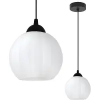Light11 HOME Suspension COSTA Noir 1 ampoule Blanc Boule E27