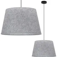 Light11 HOME Lampe à suspendre Len Kegel noir 1 flamme Abat-jour gris L03 44cm