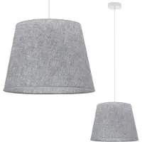 Light11 HOME Lampe à suspendre Len Kegel Blanc 1 flamme Abat-jour Gris L03 38cm