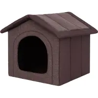 Stanislaw Jurga Niche pour chien pliable pour l'intérieur & l'extérieur - 6 tailles - lavable, légère, 76x72 cm Marron foncé