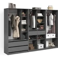 Livinity Armoire à vêtements Trento Anthracite Lot de 3, Model 58981