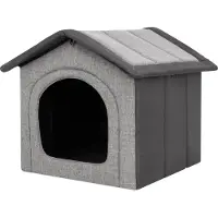 Stanislaw Jurga PillowPrim Niche pour chien Lit pour chien Maison pour chien Caverne pour chat Taille XXXL - 76x72 cm gris clair avec graphite