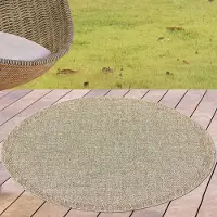 Carpetia Tapis d'extérieur aspect sisal pour jardin, terrasse et balcon Taille - 120 cm Rond