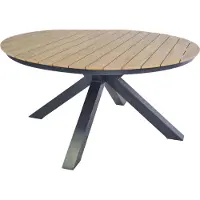 In And OutdoorMatch Table - Ronde - Ø150 cm - Aluminium - Polywood Teck