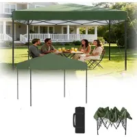 XINZI Pavillon pop-up 3x3m Pavillon pliable, imperméable et protection UV, montage rapide à l'aide d'un seul bouton, réglable en hauteur sur 3 niveaux, vert (sans parois latérales)