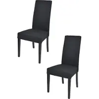 STOCK LINE t m c s Tommychairs - Lot de 2 chaises modernes CHIARA pour la cuisine et la salle à manger, structure robuste en bois de hêtre laqué couleur noir, rembourrées et recouvertes de tissu couleur noir