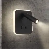Rosikey applique murale LED d'intérieur 10W Spot mural à LED avec interrupteur pour chambre à coucher table de nuit salon bureau, noir, couleur de lumière : blanc chaud