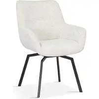 Zesso Stozy Bouclé Chaise de salle à manger pivotante Chrisley Ecru