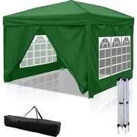 Aopunly Pavillon pliable 3 x 3m Pavillon pliable Tente de jardin, protection UV 50+ Pavillons & tentes de réception Tente de réception avec 4 côtés Vert