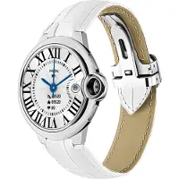 Douself AW28 Montre de sport intelligente Écran 1,32 pouce, montre Bluetooth BT5.0, IP67 étanche, mode super multisport, ceinture argentée + blanche (batterie intégrée)