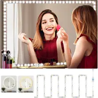 Rosikey Lapalife Led lampe de miroir, luminosité variable éclairage miroir, 1m de longueur lumière de maquillage, 6000k blanc froid Led lumière de maquillage pour miroir coiffeuse