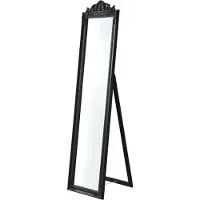 In And OutdoorMatch Miroir sur pied Eulah - avec cadre baroque - réglable - 160 x 40 cm - noir - bois d'eucalyptus - look luxueux