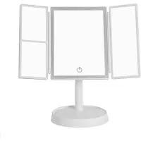 Mormark Miroir de maquillage LED pliable, miroir compact pour cosmétiques avec 3 couleurs de lumière