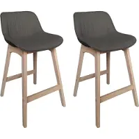 MOB-IN Lot de chaises MELLOW d'îlot et bar en chêne et assise tissu 65cm