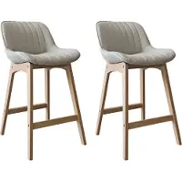 MOB-IN Lot de chaises MELLOW d'îlot et bar en chêne et assise tissu 65cm