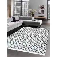 Carpetia Tapis lavable, imprimé, pour la cuisine, couleur crème et noir, motif marocain, dimensions : 120 x 160 cm