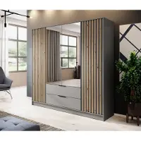 Minio Armoire avec miroir NELLY 4D Artisan chêne / gris