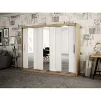 Minio Armoire 250 cm POLE Chêne Sonoma / Blanc mat