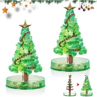 Mc star 2X Magic Growing Crystal Christmas Tree, Mini Arbre de Noël magique Artificiel, Décorations de Noël Arbre en papier cristal pour enfants,