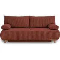 Best Mobilier Cristal - canapé 3 places - convertible avec coffre - en velours côtelé , Terracotta