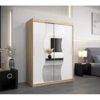 Minio Armoire 150 cm MADRYT Chêne Sonoma / Blanc