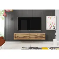 MINIO go for it , Buffet TV, Armoire TV "DONNA", 140cm, fixe, suspendue, couleur chêne Wotan