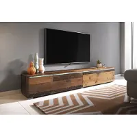 MINIO go for it MINIO Meuble TV DONNA 180 cm – Meuble bas TV, à poser ou à fixer au mur, finition Oldwood