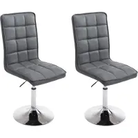 In And OutdoorMatch Chaise de bar Karrie - Gris et métal - Lot de 2 - Similicuir - Rembourrage de haute qualité - Chaise de bar décorative - Tabouret de bar élégant - Look contemporain