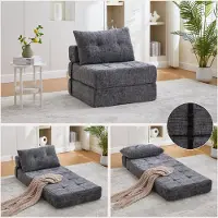 Sweiko Canapé-lit pliable , canapé-lit avec coussin, matelas pliable avec dossier, canapé-lit pliable portable, canapé confortable au sol pour le salon et la chambre à coucher