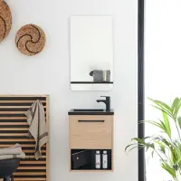 MOB-IN Ensemble lave-mains NIKA avec niche, robinet et miroir tablette