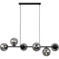 Light11 HOME Lampe à suspendre Siena noir 6 flammes avec abat-jour graphite E14