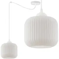 Light11 HOME Lampe à suspendre Riffle araignée blanche 1 flamme verre blanc cylindre E27