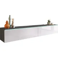 MINIO go for it , Armoire TV, Buffet TV "DONNA", 180cm, Debout, Suspendu, Matera / Blanc Couleur