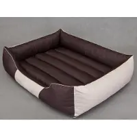Stanislaw Jurga Lit pour chien Lit pour animal Couché Coussin pour chien Lit pour chien Matelas pour chien Canapé pour animal Matelas, Marron avec Beige, XL - 85 x 65 cm