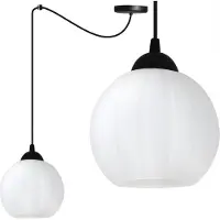 Light11 HOME Suspension Costa Spider noire – Lampe à 1 flamme avec boule blanche E27