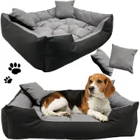 EDANTI Lit pour chien Canapé-lit imperméable 100X75 Cm Gris