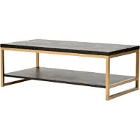 FURNLUX Table basse Sevilla Noir Et Or 120cm / Couleur principale : Noir / Dimensions : 120 x 42 x 60 cm