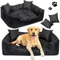 EDANTI Lit pour chien Canapé-lit imperméable 130X105 Cm Noir