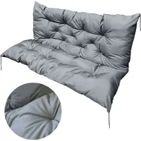 EDANTI Coussin et dossier pour balançoire de jardin 180X60X50 cm Coussin décoratif imperméable Gris